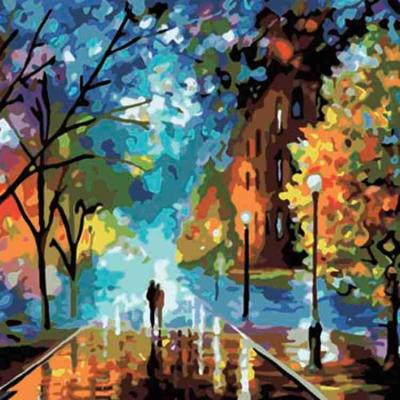 China Wholesale Custom Realistic Oil Painting Handmade Canvas DIY Street Landscape Painting for sale