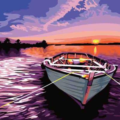 China Modern Custom Handmade Canvas Oil Painting DIY Sunset Sunset Landscape Painting for sale