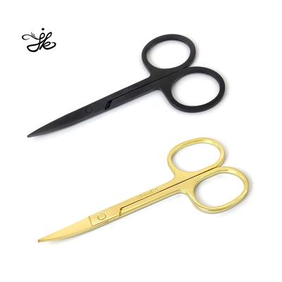 China Beauty Care Wholesale Stainless Steel Handle High Quality Black Eyebrow Trimming Scissors for sale