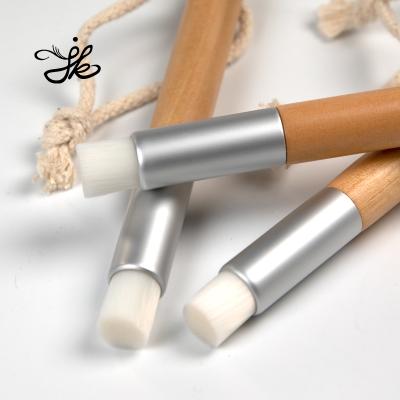 China Custom Logo Wooden Handle Lash Cleansing Nose Sweep Nose Blackhead Eyelash Makeup Cleaning Remover Brush for sale