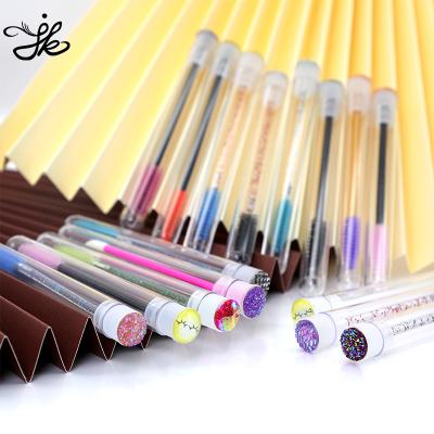 China White Plastic Rose Gold Eyelash Brush Lash Mini Wand Mascara Sampler Spoolie Tube False Lip Brush Extension for sale