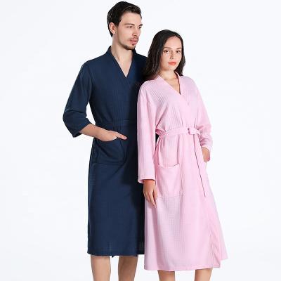 China QUICK DRY Bathrobes Beauty Salon Terry Pajamas Hotel Bathrobes Hotel Housecalls Men Women Waffle Bathrobes Long for sale