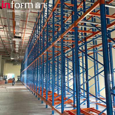 China Corrosion Protection Brief High Density Storage Push Pallet Rack System Push Back Racking for sale