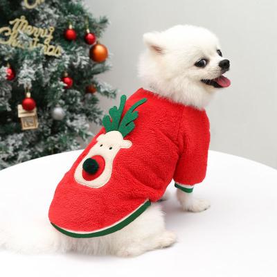 China Viable Xmas Costume Cute Dog Pattern Elk Cartoon Pet Clothes Christmas Apparel for sale