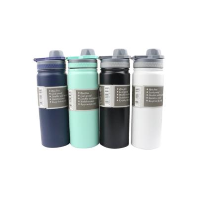 China Bestselling 550ml Stainless Steel Double Wall Sustainable Wide Mouth Water Bottle Running Water Bottle LFGB for sale