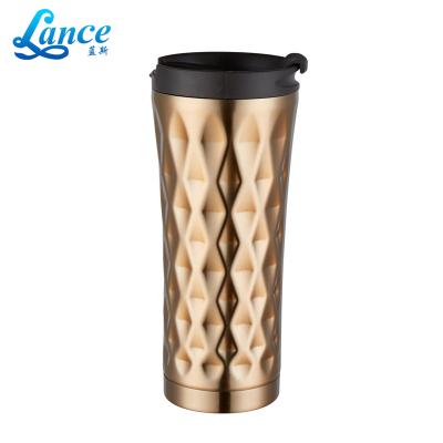 China Hot Sale 450ml Business Enamel Camera Lens Gold Coffee Mug for sale