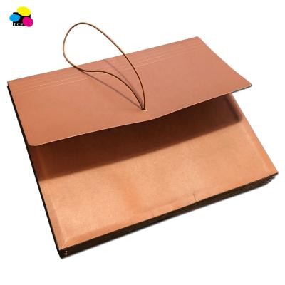 China Eco-friendly Letter Size 5.125 Inch Red Rope Expansion Expanding Folder Wallet with Flap and Rope Closure for sale