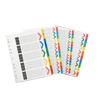 China Eco-Friendly Three Color Bright Stone A4 10 Manila Tags Matched Index Dividers For Ring Binders for sale