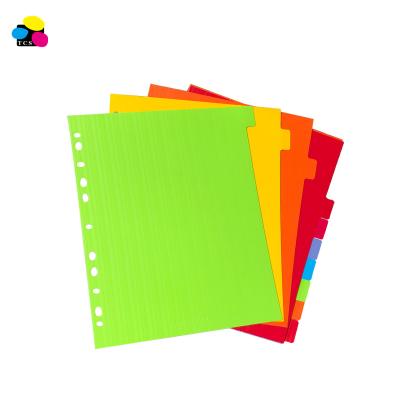 China Eco-friendly Three-Color Stone 10-Tabs Panel Paper Index UV Coated Heavy Duty Dividers For 2/3 Ring Binders for sale