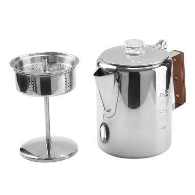 China Sustainable Camping Pot 6/9 12 Cup Percolator Coffee Makers for sale