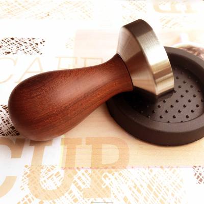 China Sustainable Hot Selling Wooden Handle 49.7mm Coffee Tamper With Timber Handle for sale