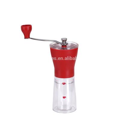 China Durable Plastic Body Coffee Grinder With Ceramic Burrs Japan Style for sale