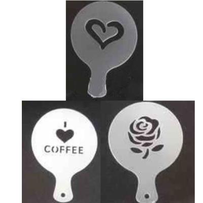 China 8x12cm Latte Food Grade Art Coffee Stocked Plastic Stencil for sale