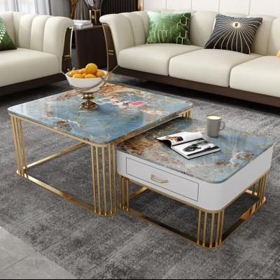 China Modern light luxury modern small table modern light luxury Nordic simple apartment marble tea table rock slab household marble tea table for sale