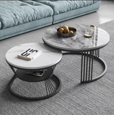 China Modern Marble Top Coffee Tables Round Side Nordic Gold End Metal Living Room Furniture Luxury Modern Marble Coffee Tables for sale