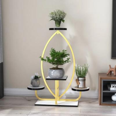 China American modern indoor living room flower stand rock style flower pot multi-storey luxury floor-to-ceiling ornaments rack simple for sale