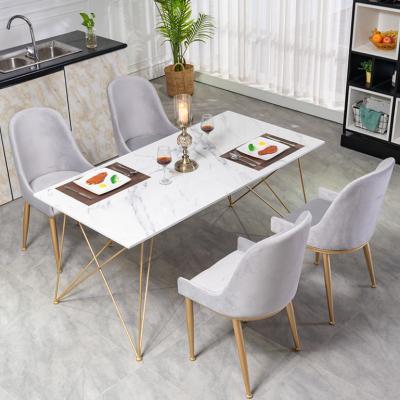 China (Height)Adjustable Light Luxury Marble Dining Table And Chair Dining Room,Nordic Rectangular Dining Table Negotiation Table for sale