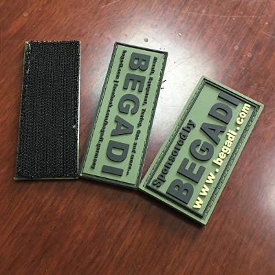 China Viable Custom Factory PVC Patch Military Rubber 3d Patch With Hook And Loop for sale