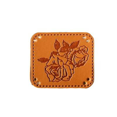 China custom 3D patch logo 3D deboss faux leather label jeans leather clothing label for sale