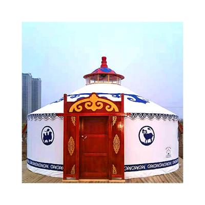 China Factory Waterproof Professional Heat Preservation Tent Mongolian Style Decorative Steel Wood Yurt for sale