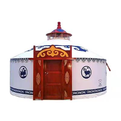 China Luxury Hotel Waterproof Wholesale Tent Heat Preservation Mongolian Outdoor Pure Solid Wood Yurt for sale