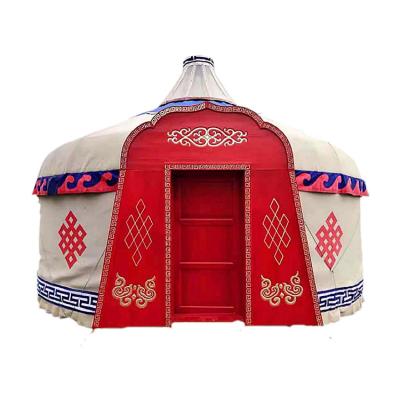 China Good Quality Competitive Price Mongolian Yurt Pure Solid Wood Steel Frame Waterproof Large Tent For Family Party for sale