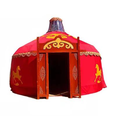 China Good Quality Waterproof Galvanized Outdoor Steel Pipe Camping Tent Aosong Board Carved Yurt for sale