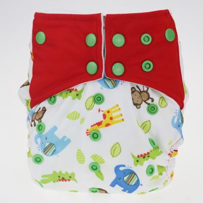 China Printed Baby Cloth Diapers Square Ear Row Button Double Layers Quilting Print Animal World Leak Proof Diapers Insert for sale