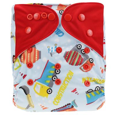 China Printed Baby Cloth Diapers Quilting Ear Double Row Button Printing Automobile Pattern Baby Diapers for sale