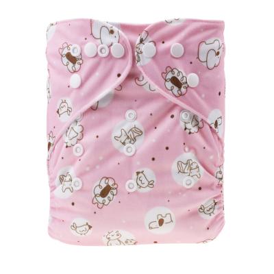 China Double Row Cloth Baby Diapers Buttons Baby Diapers Adjustable Washable&reusable Printing White Baby Products for sale