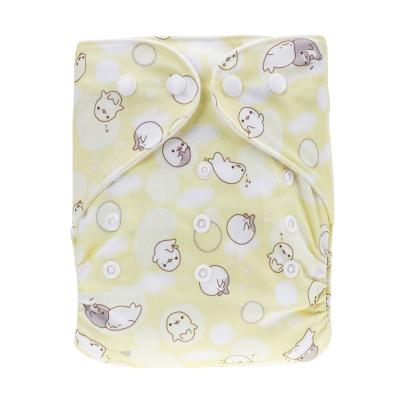 China Printed Eco-friendly Washable Reusable Fish Pattern Print Button Row Cloth Berry Diaper One Diaper One Sanitary Pants for sale