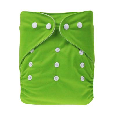 China Button Reusable Baby Cloth Diaper One Row Button Green Baby Cloth Diaper for sale