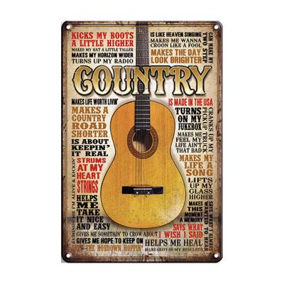 China Vintage Tin Poster Wall Art Decor Retro Europe Country Music Metal Plate Sign Rock Band Picture for Music Cafe Bar Club Bar for sale