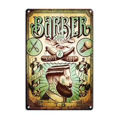 China Europe Barber Shop Tin Sign Metal Plate Poster Vintage Hot Dog Wall Decor Vintage Retro For Kitchen Cafe Diner Bar (20x30cm) for sale