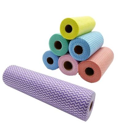 China Home Hotel Kitchen Wholesaler 70%Wood Pulp 30% PP Spun Lace Non Woven Fabric Roll For Kitchen Use for sale