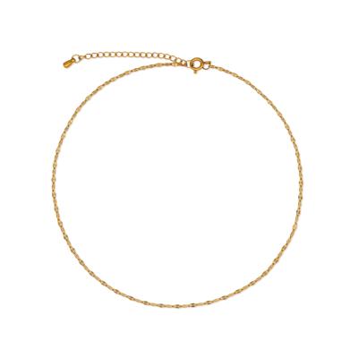 China Trendy Fashion Jewelry Chris April Waterproof PVD Gold Plated 316L Stainless Steel Choker Chain Lazy Necklace for sale