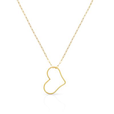 China Chris April Fashion Jewelry 316L Stainless Steel PVD Romantic Gold Plated Hollow Heart Shape Heart Pendant Necklace With Link Chain for sale