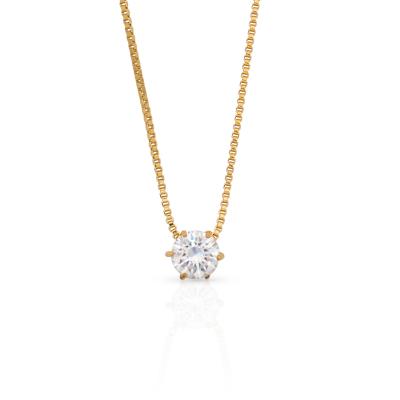 China Trendy Chris April Fashion Jewelry PVD Gold Plated 316L Stainless Steel Zircon Pendant Necklace For Women for sale