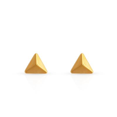 China FASHIONABLE Chris April 316L stainless steel pvd gold plated geometric 3D triangle pyramid stud earring for sale