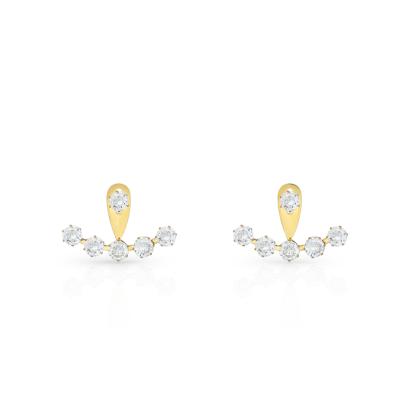 China TRENDY Chris April fashion jewelry 316L stainless steel PVD plated multi-way zircon stud earrings for sale