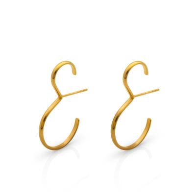 China Vintage Chris April 316L Stainless Steel PVD Gold Plated Minimalist Arch Shape Simple Mobius Twist Earrings for sale