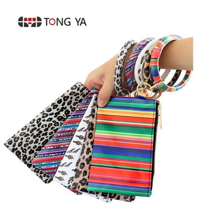 China Waterproof Cash and Card Wallet, Combination Wallet Bag Leather Bag Wristlet Keychain PU Key Chain Wristlet Combo Purse for sale