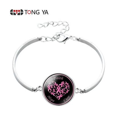 China Nurture Breast Cancer Awareness Women's Breast Cancer Bracelet Hope Breast Cancer Accessories Environmentally Friendly for sale