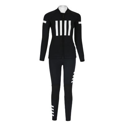 China BESTDIVE Yamamoto Neoprene 3mm Two Piece Stripe Printing Super Stretch Wetsuit For Women Scuba Diving for sale