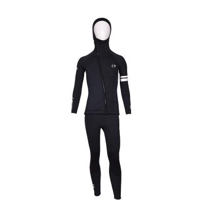 China BESTDIVE Yamamoto Neoprene 3mm Men's Two-Piece Trunk Zipper Black Anti-UV Super Stretch and Hooded Wetsuit for Scuba Diving for sale