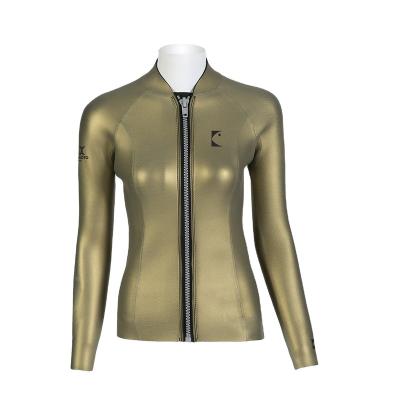 China BESTDIVE Yamamoto Neoprene SCS Antibacterial Long Sleeve Chest Zipper Wetsuit Top For Freediving 3mm For Women for sale