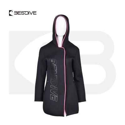 China BESTDIVE Yamamoto Neoprene Antibacterial Hooded Nylon Windproof Coat 3mm Long Female Sleeves for sale