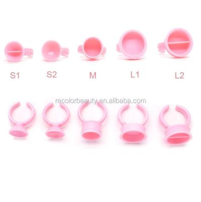 China Adhesive Extension Lash Holder Rings Ring Lash Holder Pallet Tools All Size Eyelash Extension Glue Pink Eyelash Extension Glue Holder for sale