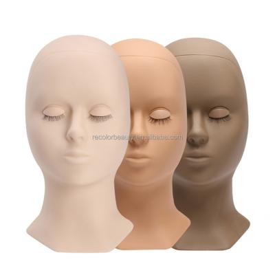 China Long NEW UPDATED Natural Eyelash Extension Training Mannequin Head With Removable Eyelids Soft Touch Silicon Practice Head Kit for sale