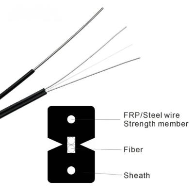 China FTTH FTTB FTTX Network Optic Fibre Cable 1 2 4 6 8 Core Indoor Outdoor Fiber Optic Drop Cable With Steel Wire or FRP Price Fiber Optic Cable for sale